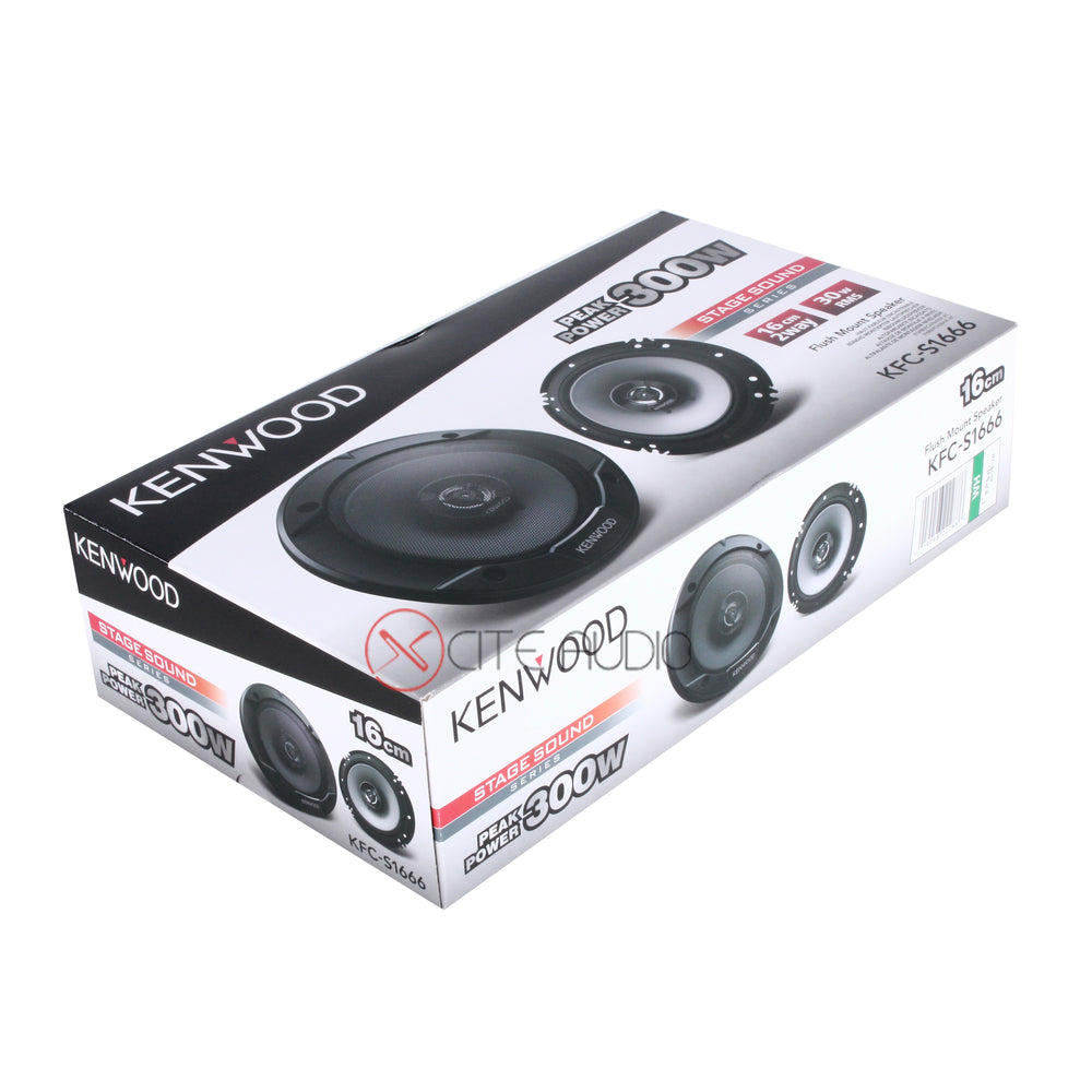Kenwood KFC-S1666 6.5'' 2-Way 300W Peak Coaxial Car Audio Speakers - Xcite Audio