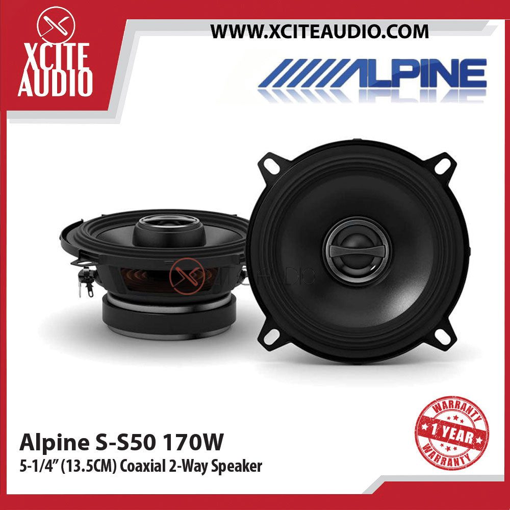 Alpine S-S50 5.25" 2-Way S-Series 170 Watts Coaxial Car Speakers - Xcite Audio