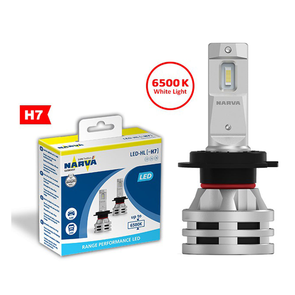 Narva LED H7 6500K 12V 16W Range Performance LED White Light Car Headlight Bulb - Xcite Audio