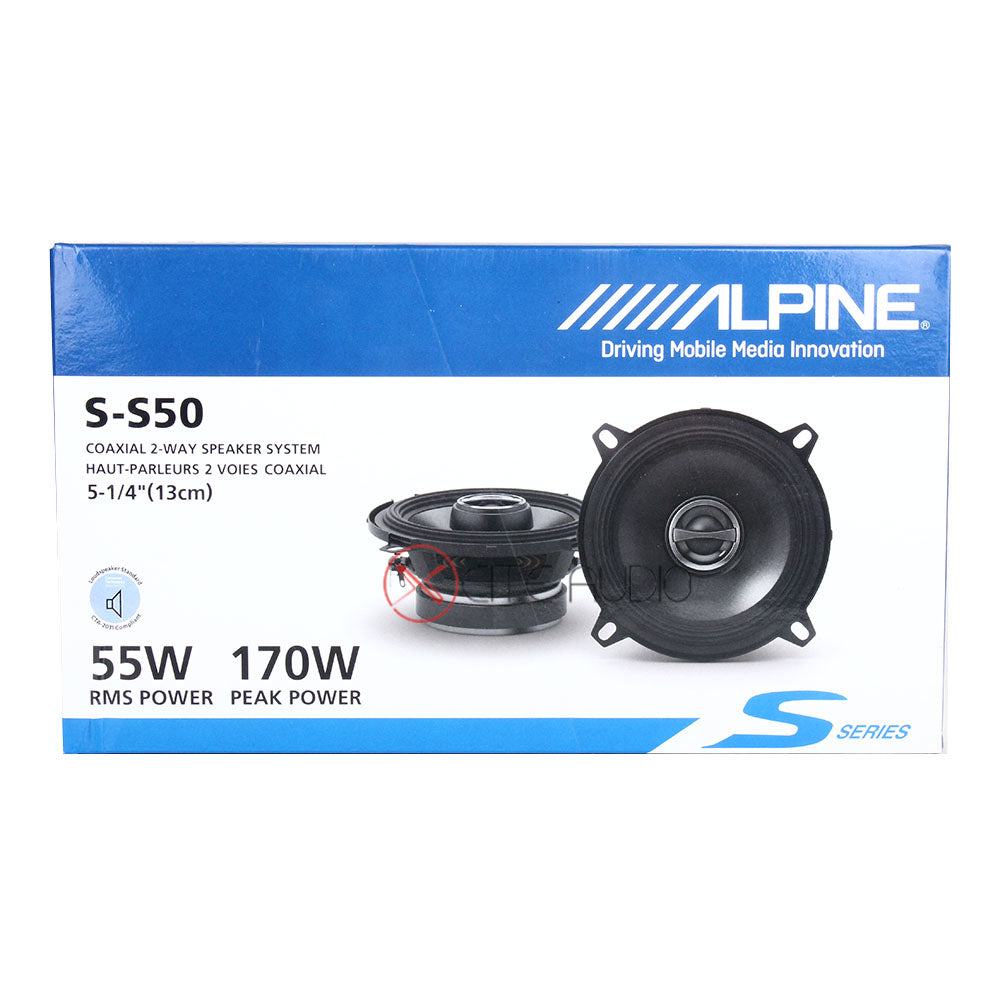 Alpine S-S50 5.25" 2-Way S-Series 170 Watts Coaxial Car Speakers - Xcite Audio