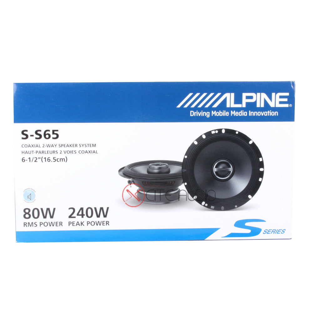 Alpine S-S65 6.5" (16.5cm) 2-Way S-Series 240 Watts Coaxial Car Speakers - Xcite Audio