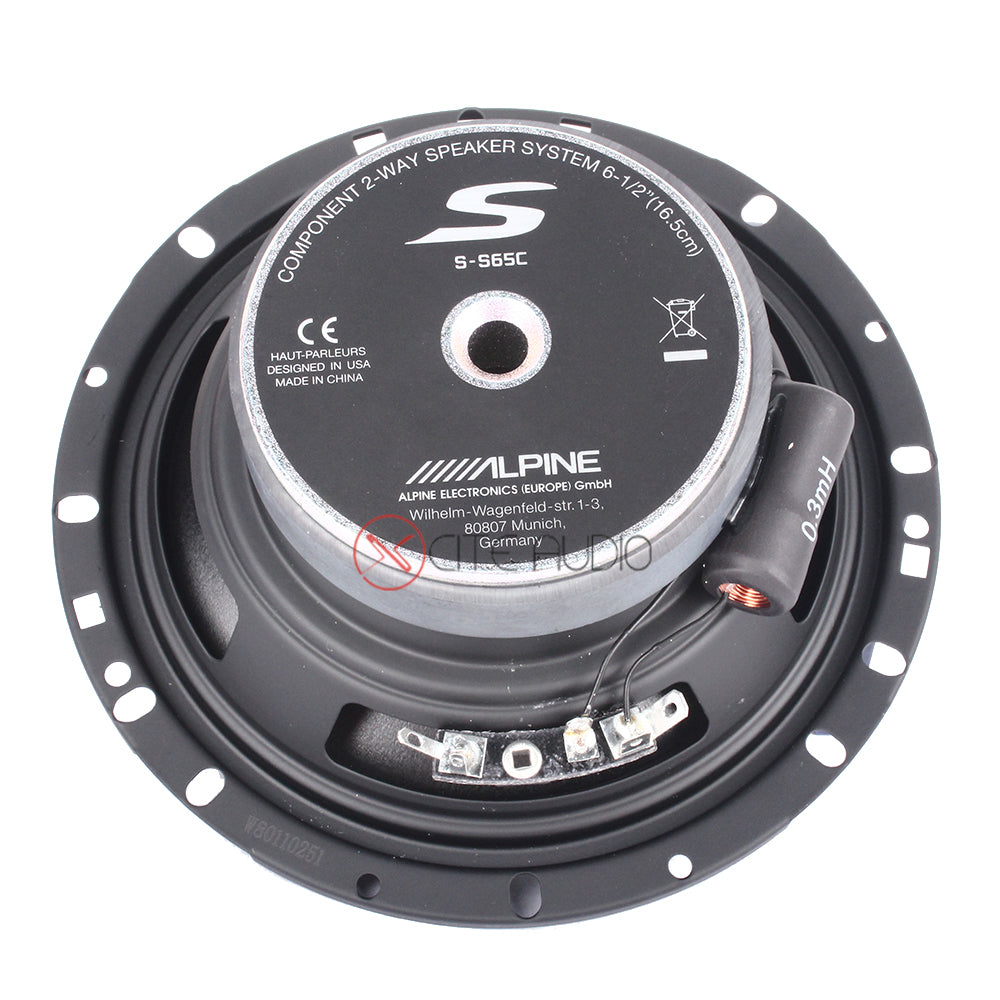 Alpine S-S65C S-Series 6.5" (16.5 cm) 2-Way 240 Watts Component Car Speakers - Xcite Audio