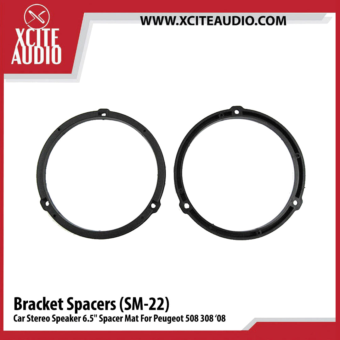 Car Stereo Speaker 6.5" Spacer Mat For Peugeot 508 308 2008 Plates Bracket Spacers Refit Holder Rings