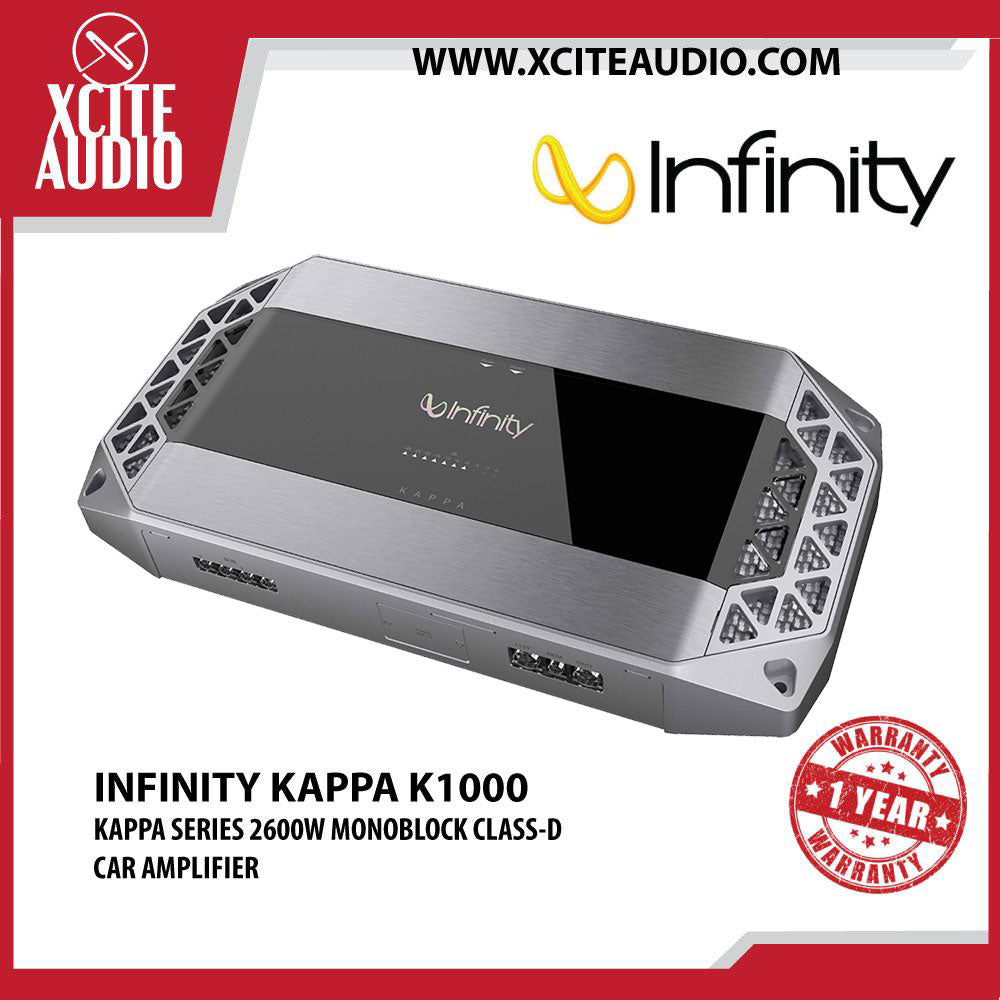 Infinity Kappa K1000 Kappa Series 2600W Monoblock Class-D Car Amplifier - Xcite Audio