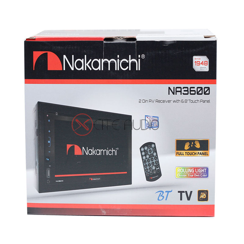 Nakamichi NA3600 6.8" WVGA 2-Din Full HD Bluetooth /USB /MP3 /WMA / AUX AV Receiver - Xcite Audio