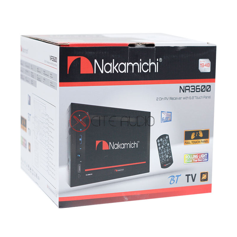 Nakamichi NA3600 6.8" WVGA 2-Din Full HD Bluetooth /USB /MP3 /WMA / AUX AV Receiver - Xcite Audio