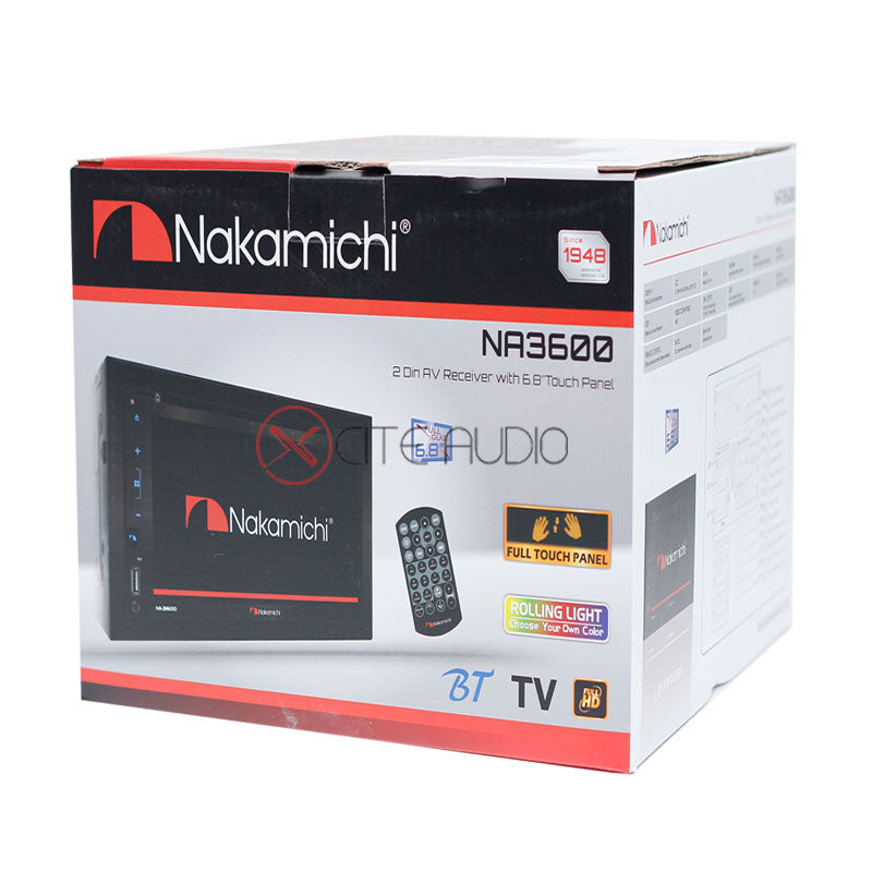 Nakamichi NA3600 6.8" WVGA 2-Din Full HD Bluetooth /USB /MP3 /WMA / AUX AV Receiver - Xcite Audio