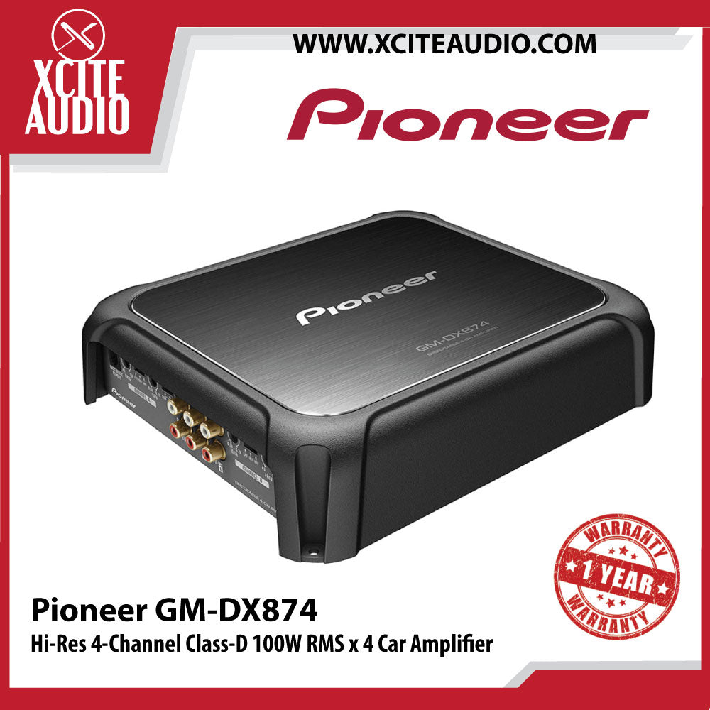 Pioneer GM-DX874 Hi-Res 4-Channel Class-D 100W RMS x 4 Car Audio Amplifier - Xcite Audio