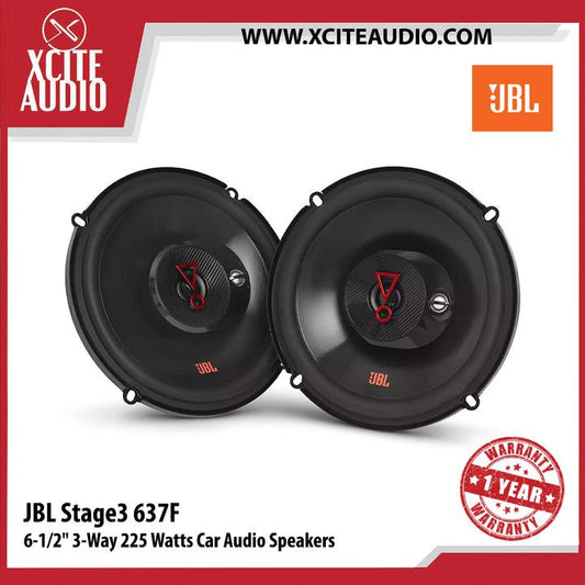 JBL Stage3 637F 6.5" 3-Way 225Watts Peak Power Car Audio Speakers