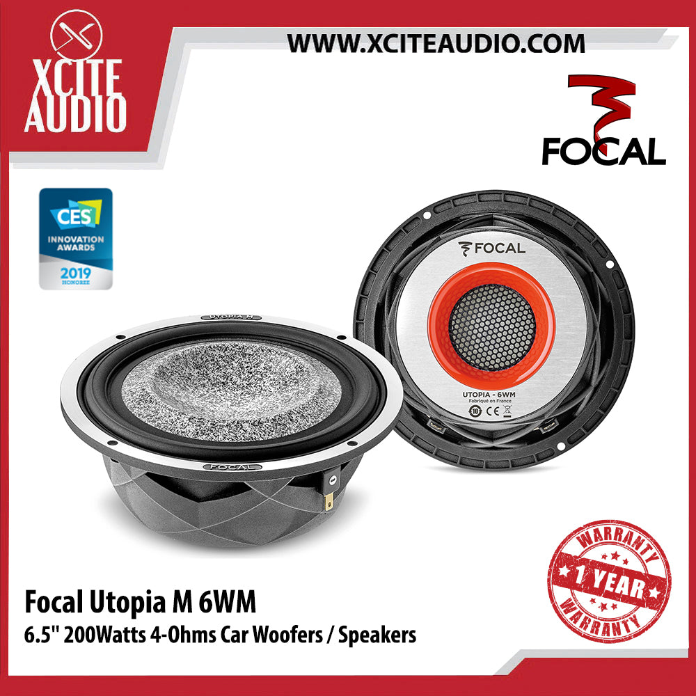 Focal Utopia M 6WM 6.5" 200Watts 4-Ohms Car Woofer/Speakers - Xcite Audio