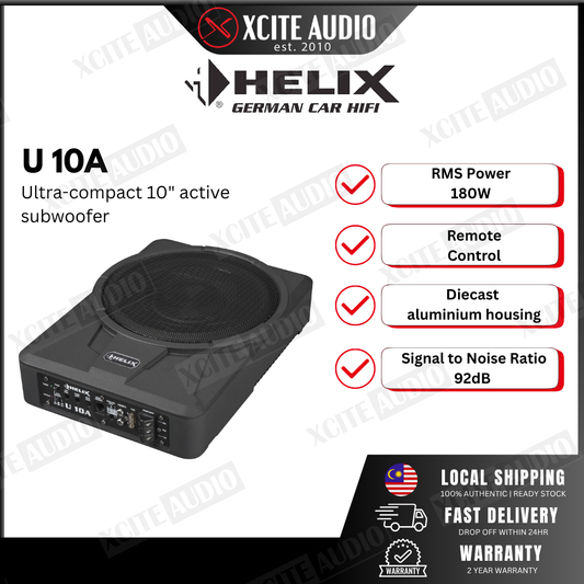HELIX U 10A - Ultra-compact 10" active car subwoofer