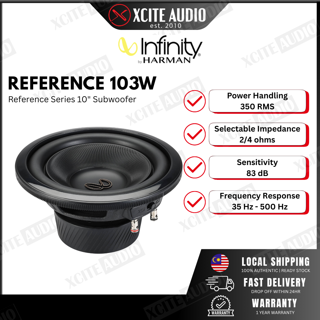 Infinity Reference Series 103W 10" Component Subwoofer 1050W 2/4-Ohm Selectable Impedance SSI
