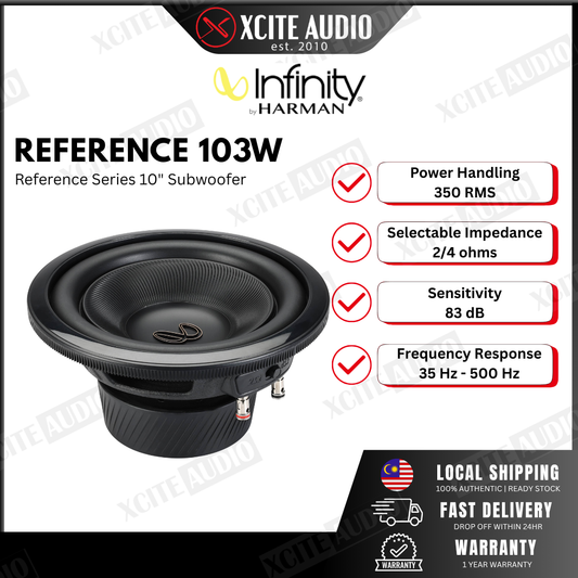 Infinity Reference Series 103W 10" Component Subwoofer 1050W 2/4-Ohm Selectable Impedance SSI