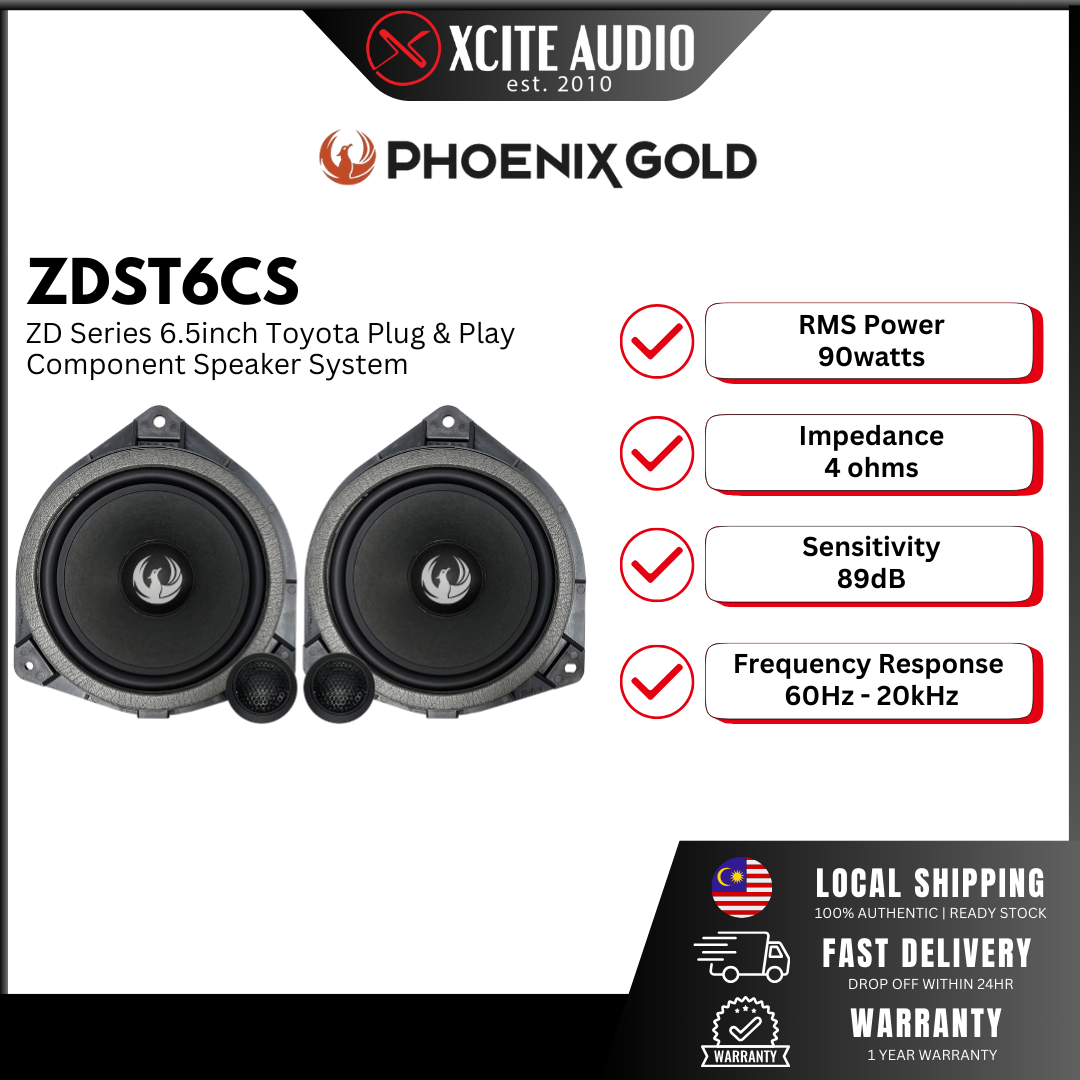 Phoenix Gold ZDST6CS - ZD Series 6.5inch Plug & Play Toyota 2-Way Car Component Speaker System