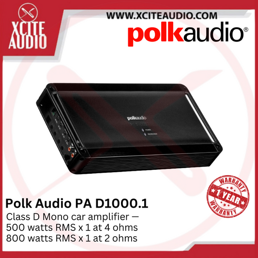 Polk Audio PA D1000.1 Mono Subwoofer Amplifier - 500W RMS at 4ohms/800W RMS at 2ohms/1 ohm stable