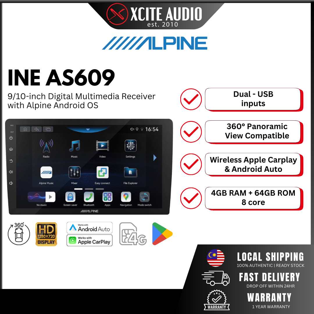 Alpine 5909 ALPINE INE AS609 - 9/10-inch Digital Multimedia Receiver with Apple Ca ...