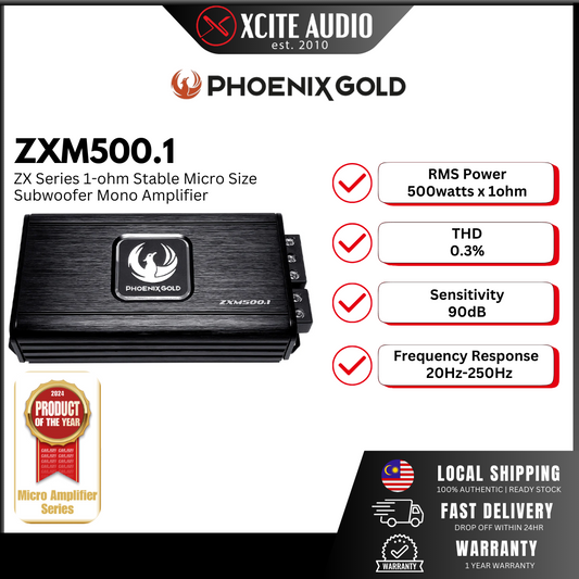 PHOENIX GOLD ZXM 500.1 - ZX Series Micro Car Subwoofer Mono Amplifier