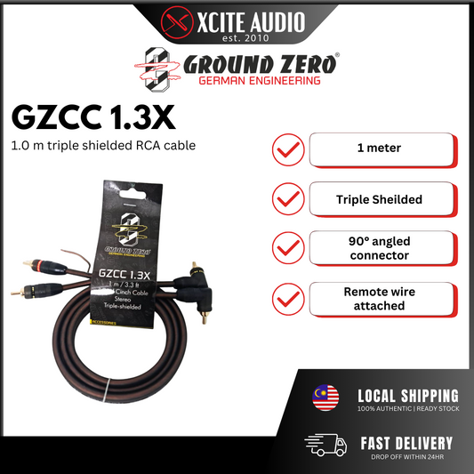 GROUND ZERO GZCC MODEL (X) - High Quality Triple Shielded Car Amplifier RCA Cable