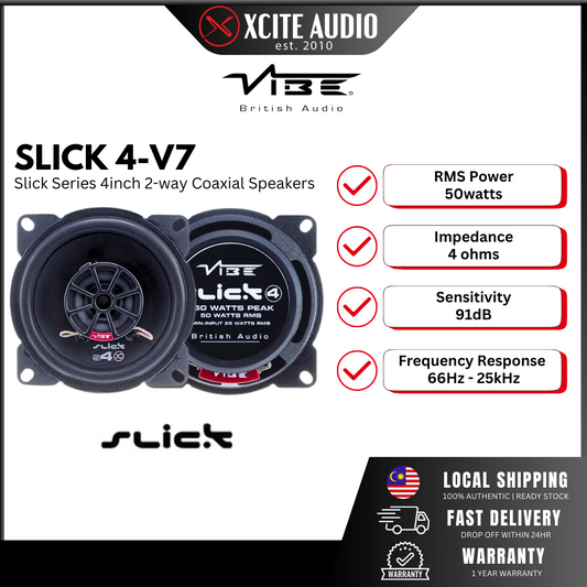 VIBE SLICK 4-V7 - Slick Series 4 Inch 2-way Coaxial Car Speakers