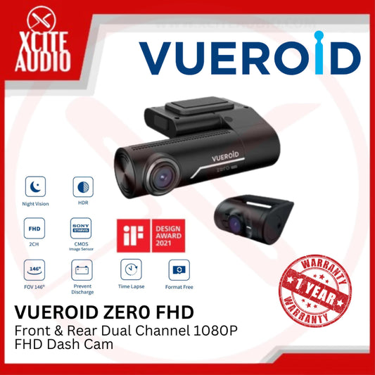 Vueroid ZERO FHD 1080P Front & Rear DUAL DASHCAM WITH WiFi Car Camera Recorder Car Cam Kamera Kereta