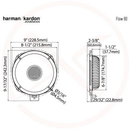 harman/kardon Flow 80 | 20cm / 8" | BMW Compatible Plug & Play Subwoofer | 125 Watt RMS @ 4 Ω