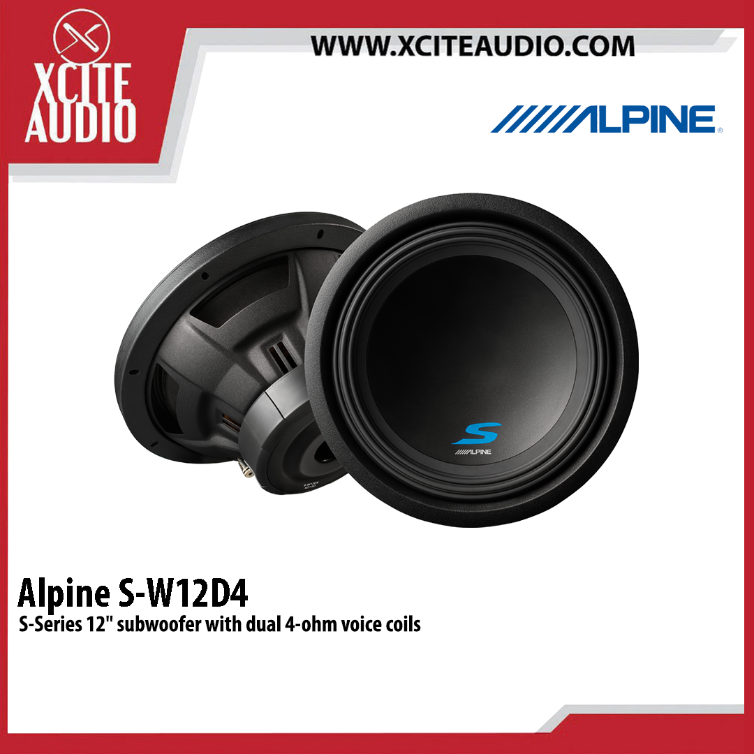 Alpine S-W12D4 S-Series 12" subwoofer with dual 4-ohm voice coils
