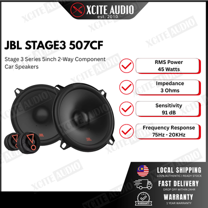 JBL Stage3 507CF 5.25" 2-Way 135Watts Peak Power Component Car Speakers