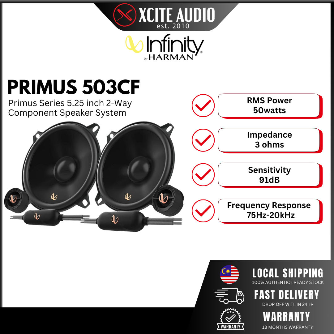 thumbnail image 2 of Infinity Kappa 503CF 5.25" 2-Way Component Speaker System – 240W Peak, 80W RMS 2 of 2
