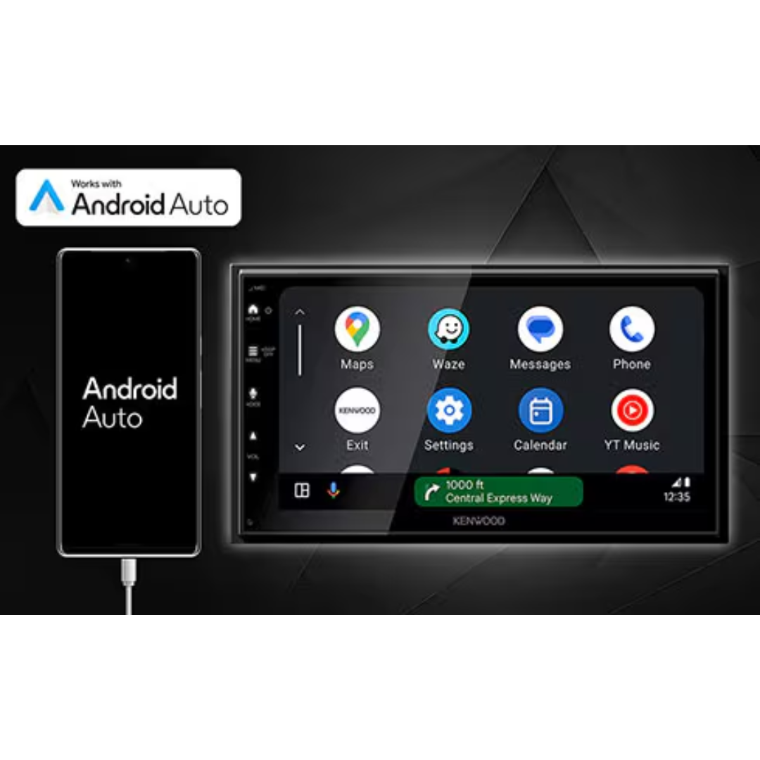 Kenwood DMX5023S 6.8"inch Digital Media Receiver with Apple CarPlay/Android Auto/Mirroring via USB