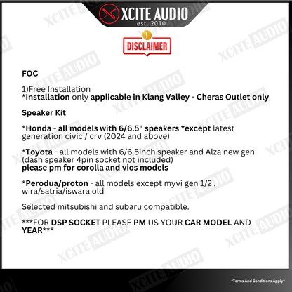 Mid-Year 2-Way Speaker + DSP Upgrade Bundle Package with FREE INSTALLATION
