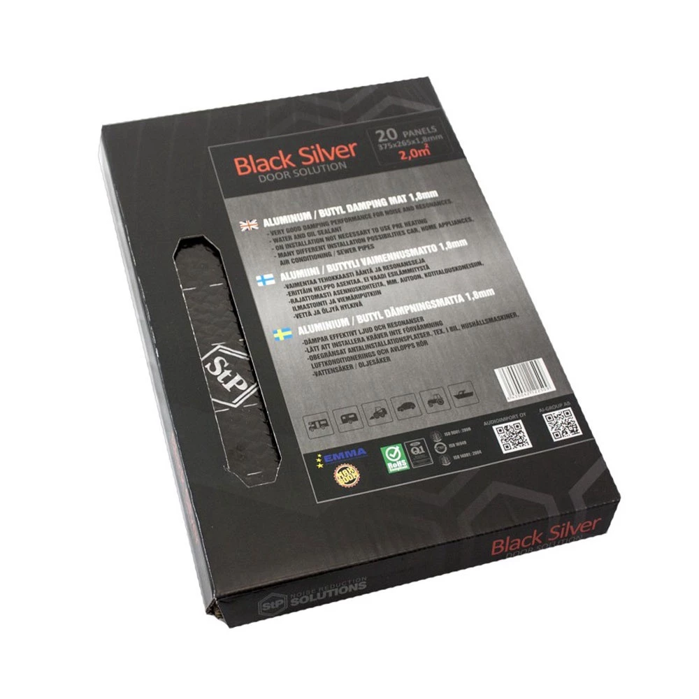 Standartplast STP BLACK SILVER 1.8 mm Vibration Damping Car Soundproof Material (1 sheet)