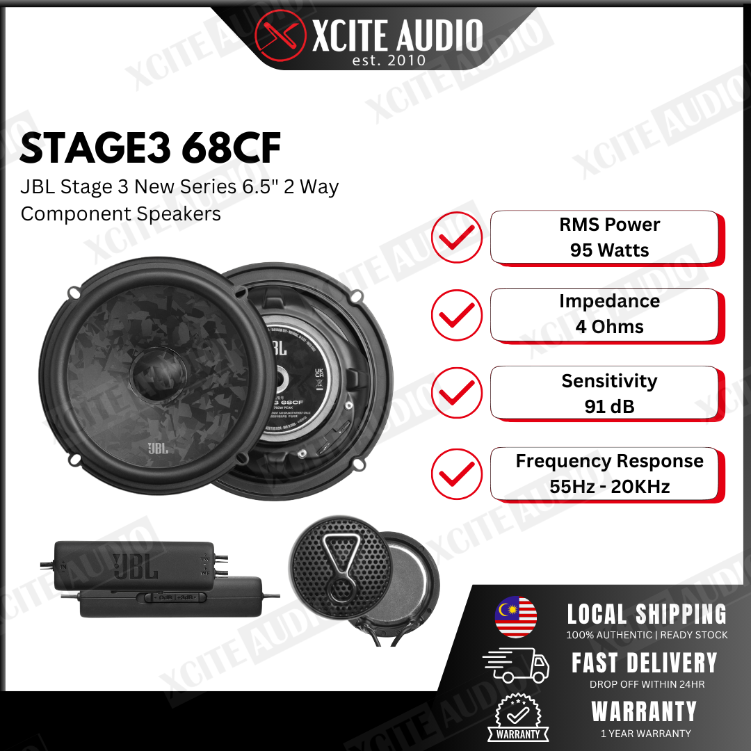JBL Stage3 68CF 6.5" 2-Way Component Car Speaker | 100% Original JBL | Peak Power 760W