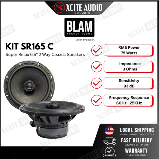 BLAM KIT SR165C - Super Relax Line 6.5" 2-Way Coaxial Car Speakers