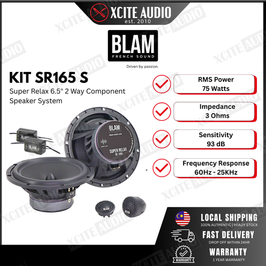BLAM KIT SR165S - Super Relax Line 6.5" 2-Way Component Car Speaker System