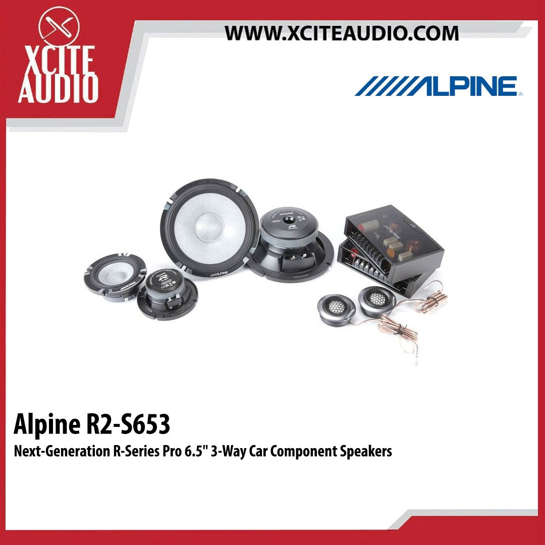 Alpine R2-S653 Next-Generation R-Series Pro 6.5" 3-Way Car Component Speakers