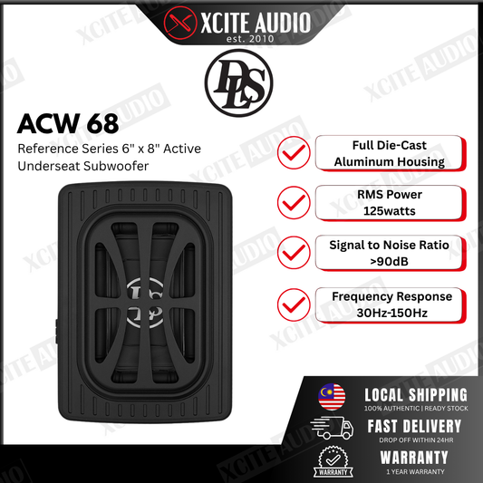 DLS ACW68 - Reference Series 6"x 8" Under-Seat Active Subwoofer | 120W RMS