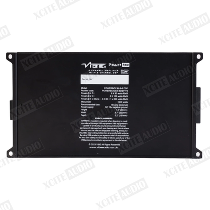 VIBE British Audio POWERBOX80.6-8DSP-V3 | 6-Channel 1200W Class D Amplifier with Integrated 8-Channel DSP