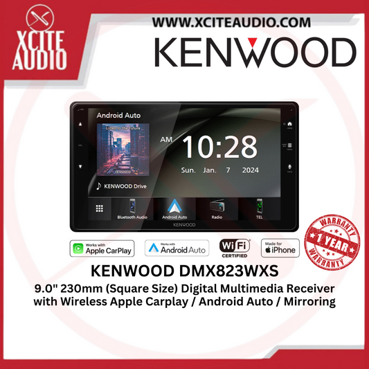 KENWOOD DMX823WXS - 9.0" 230mm (Square Size) Car AV Receiver | Wireless Carplay | Android Auto | Mirroring