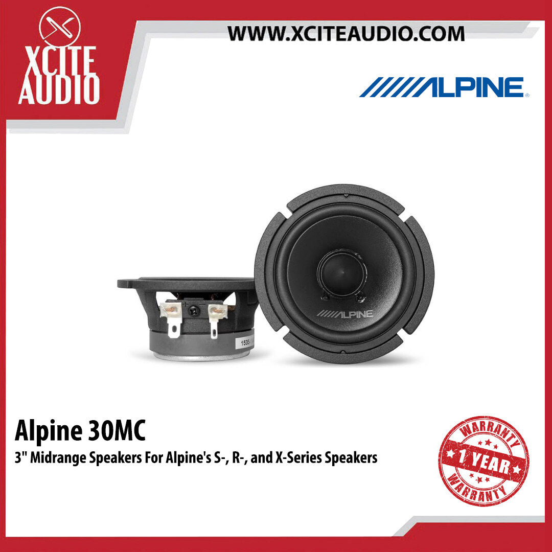 Alpine 30MC 3" midrange speakers 50w RMS 150 Max Power