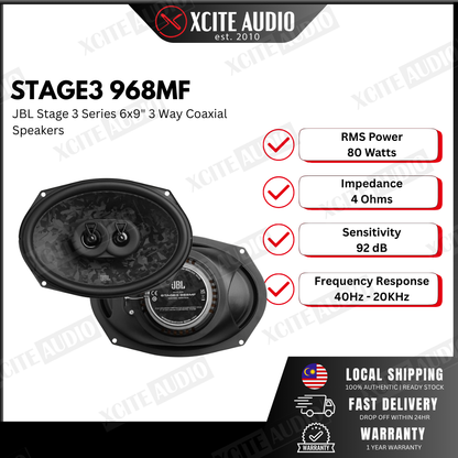 JBL Stage3 968MF 6"x9" (152x230mm) Three-Way Coaxial Car Speaker
