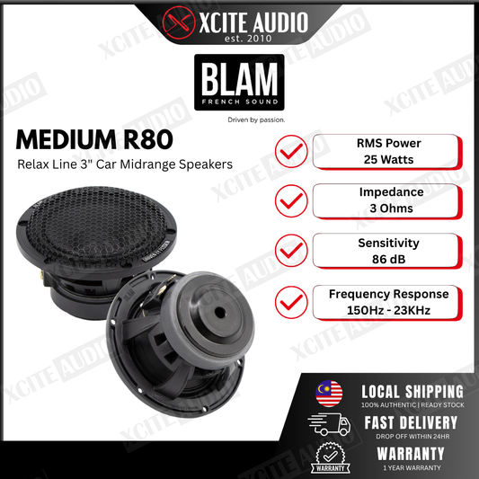 BLAM MEDIUM R80 - Relax Line 3" Component Car Midrange Speakers