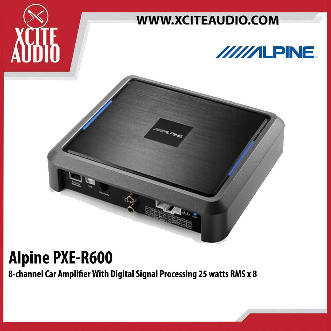 Alpine PXE-R600 8-channel Car Amplifier With Digital Signal Processing 25 watts RMS x 8