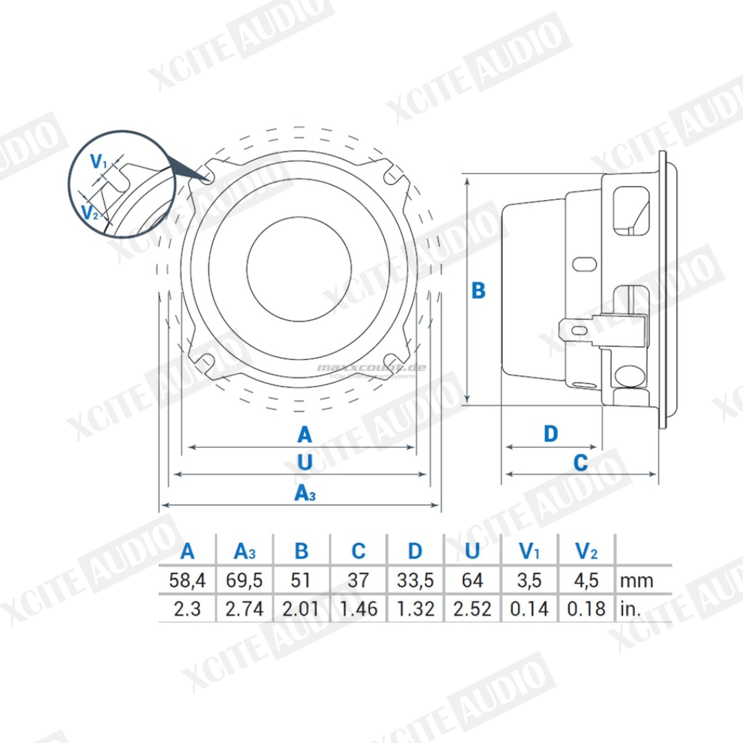 AUDISON AP2 MV - Prima Series 2" Wide Range Car Tweeter/Mid-Range