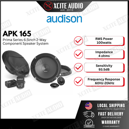 Audison APK165 2-Way 6.5" 300Watts Peak Power Component Car Speakers