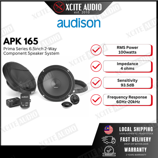 Audison APK165 2-Way 6.5" 300Watts Peak Power Component Car Speakers