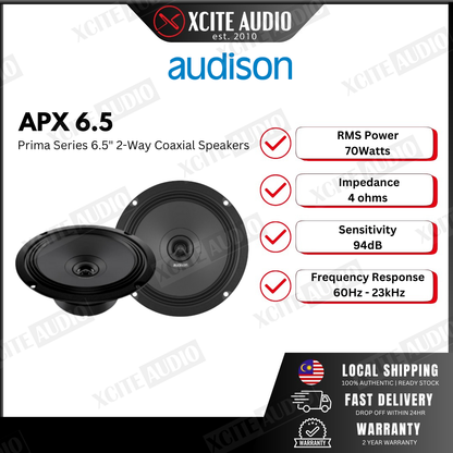 Audison APX 6.5 Coaxial 2-way Coaxial Concentric Car Speaker | 210 W Peak Power