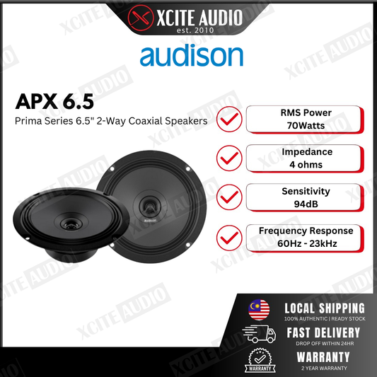 Audison APX 6.5 Coaxial 2-way Coaxial Concentric Car Speaker | 210 W Peak Power