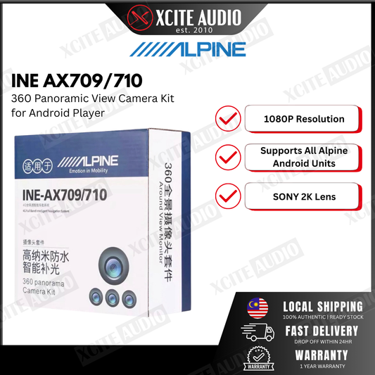 Alpine INE-AX709/710 360 Panorama Car Camera Bird View Kit - 1080P HD Waterproof Sony Lens Starlight Night Vision