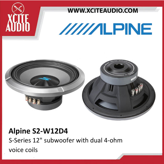 Alpine S2-W12D4 S-Series 12" subwoofer with dual 4-ohm voice coils