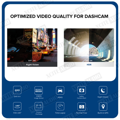 Vueroid D20-F2 FHD DUAL DASHCAM WITH Wi-Fi & SMART ADAS Car Camera Car Recorder Kamera Kereta Manual, Accident free